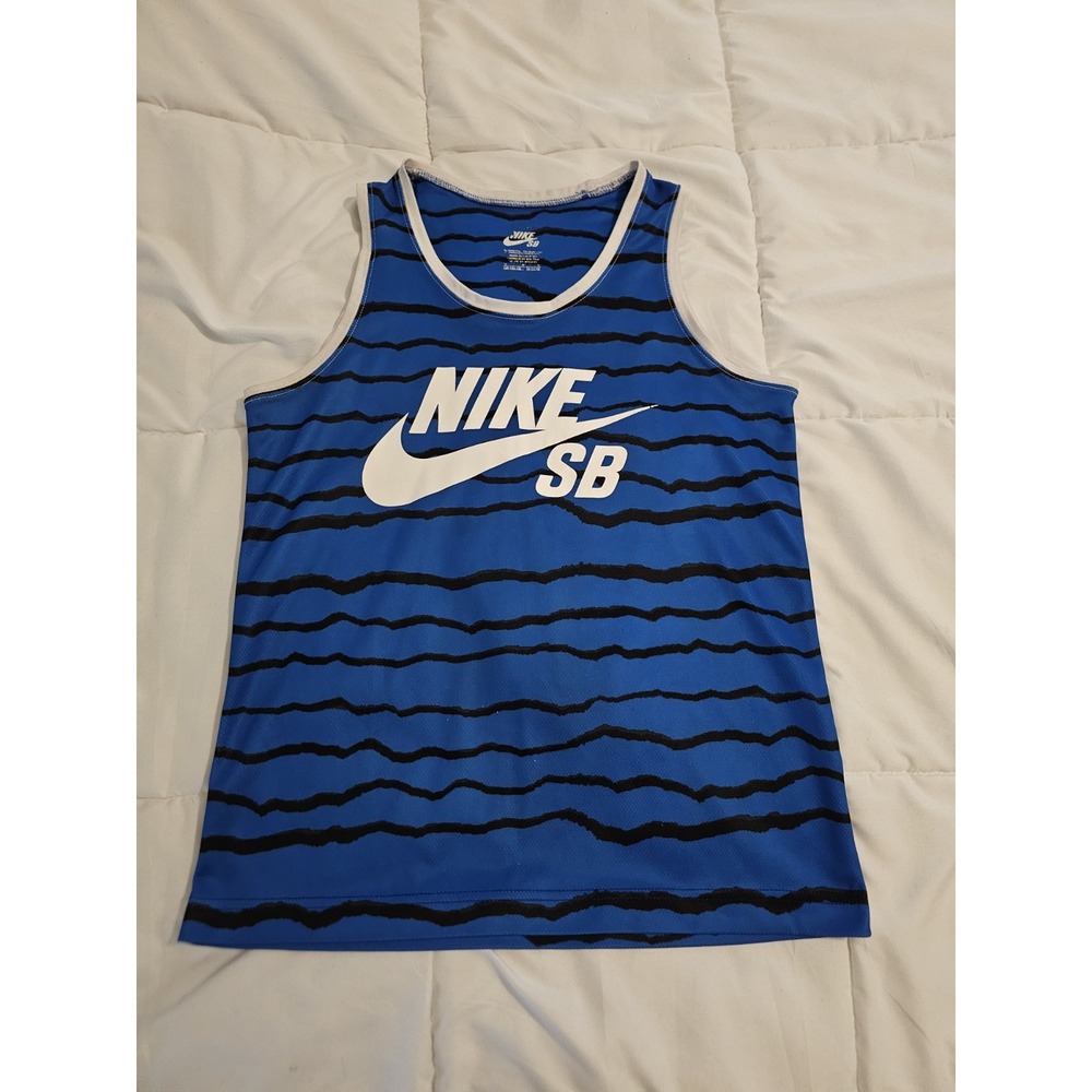 Nike‎ SB Youth Medium Blue Sleeveless Tank Top Skate Mesh 10–12